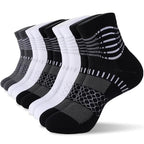 Ankle Compression Socks Women Men Plantar Fasciitis Relief 3 Pairs (Small / Black+white+d Grey(5 Pairs))