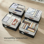 Storage Bins with Lids [3 (Black & White / XL(3-Pack))