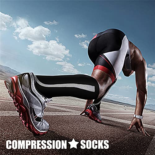 Compression Socks for Women & Men Circulation (Small-Medium / 19 Strip-black/White/Pink)