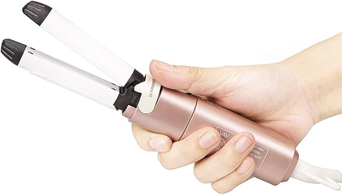 VAV Mini Travel 2 in 1 Hair Straightener and Curler 1 Inch Curling Iron Flat Iron Dual Voltage Hair Styling Tools Ceramic Coating Panel