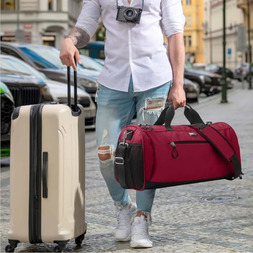 Gym Bag for Women & Men (Red / Medium - 20 x 10 x 10″)