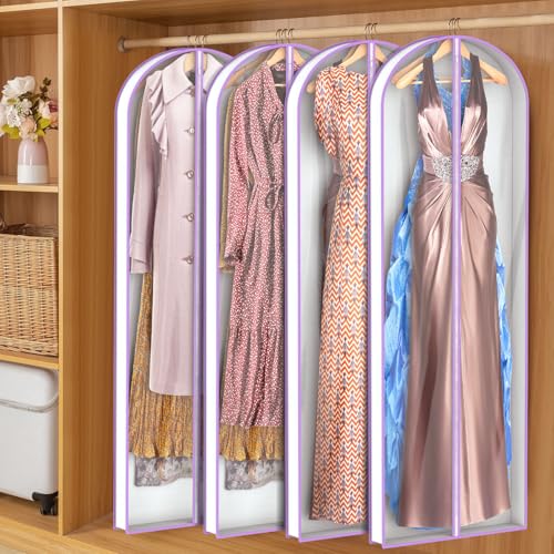 Garment Bags for Long Dress Wedding Dress Bags for Gowns Long 72 in (72"-4pcs)