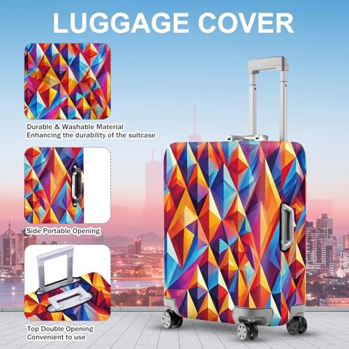 Colorful Geometric Luggage Cover (#8 / S(fits 20-22inch suitcase))