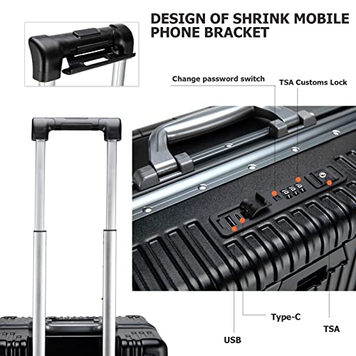 PC Hardside Carry On Luggage (A2-Jet Black (zipperless closure) / 22.5")
