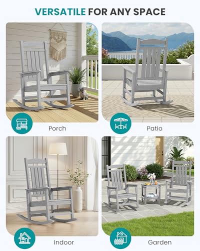 Outdoor Rocking Chair Set of 2 (Light Gray / 2 Packs)