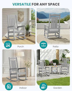 Outdoor Rocking Chair Set of 4 (Light Gray / 4 Packs)
