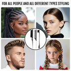 3 Pieces Hair Styling Comb Set Teasing Brush Rat Tail Comb Edge Brush for Edge&Back Brushing (Black-3pcs)