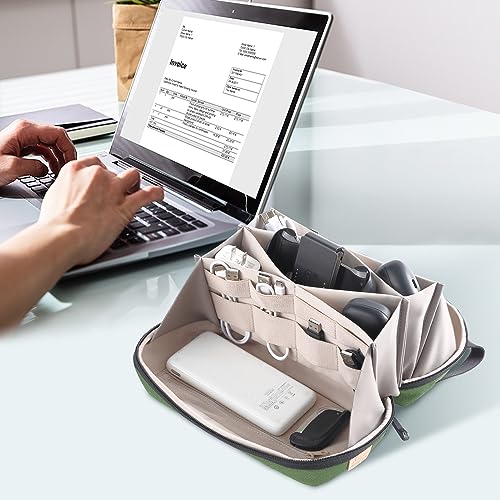 Electronic Organizer Travel Case Bag for Cables (Green / Plus)
