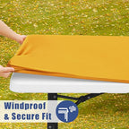 2 Pack Rectangle Spandex Fitted Table Cloth (Mustard Yellow / 96" x 30" (Rectangular))