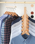 Space Saving Hangers for Closet (4 Pack / Natural)
