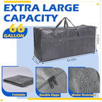 4 Pcs 66 Gallon Extra Large Moving Bags Heavy Duty Storage Bag (66 Gallon / Gray)