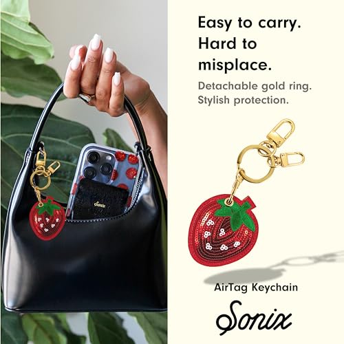 Keychain Case Compatible with Apple AirTag (Strawberry)