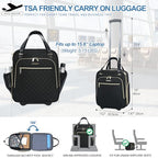 Underseat Carry On Wheeled 16" Bag with Wheels (Black-Gold Zipper / 16 Inch Roller)