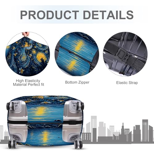 Starry Night Bee Luggage Cover (#137 / S(fits 20-22inch suitcase))