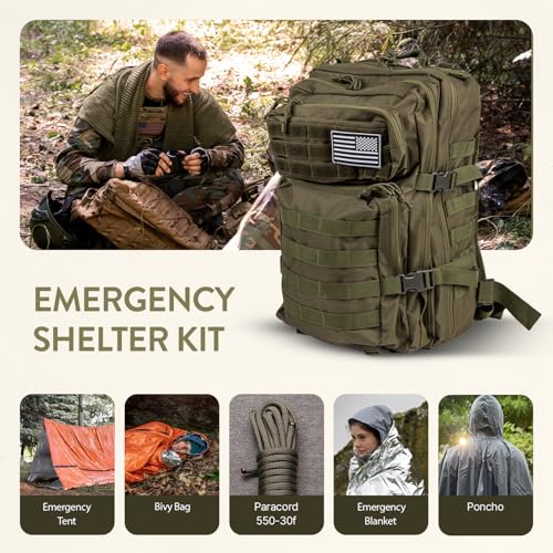 Bug Out Bag Backpack Survival Kit (1 Person - (Lone Wolf))