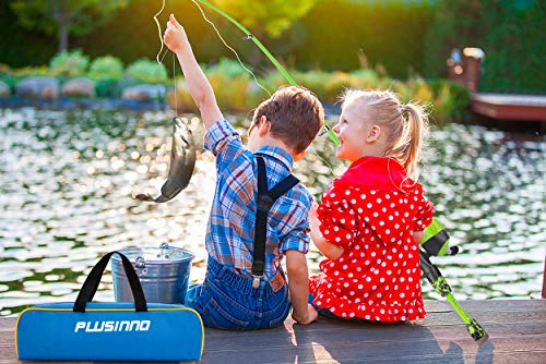 Kids Fishing Pole with Spincast Reel Telescopic Fishing Rod Combo Full Kits for Boys (Green / 4FT / 1.2M)