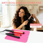 Oversize Silicone Heat Resistant Mat for Hair Tools (Hotpink)