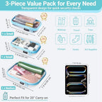 Clear Hard Shell Zipper Cases (Blue)