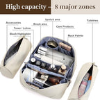 Travel Makeup Bag Cosmetic Bags for Women (C-3-White)