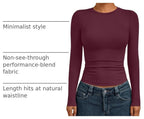 Womens Long Sleeve Shirts Basic Compression Tops WineRed M (Medium / Winered)