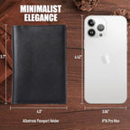Albatross Leather Travel Passport Holder (Black)