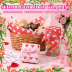 100 Pcs Valentine's Day Wax Paper Sheets for Food Wrapping (Red, White / Classic)