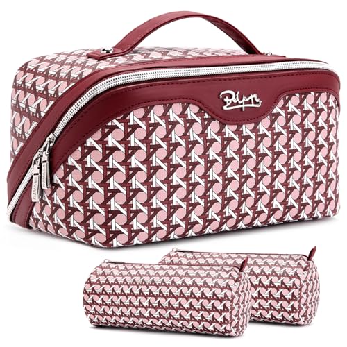Travel Makeup Bag Cosmetic Bags for Women (M-78Red)