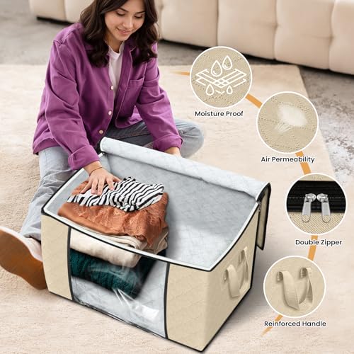 90L Clothes Storage (4 Pack-90l / Beige)