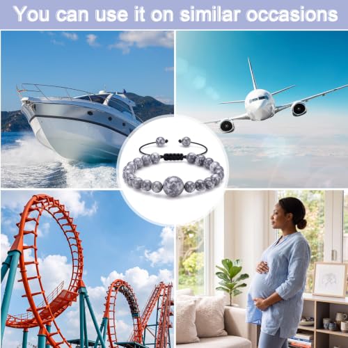 6 Pcs Motion Sickness Bracelets Cruise Essentials (Natural Colors)