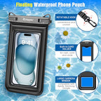 Waterproof Phone Pouch Floating [Up to 8.5''] (Regular Size [8.5inch] / Black + Pink)