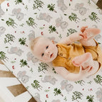 Baby Fitted Crib Sheets (Elephants&bears / 52X28 Inch)