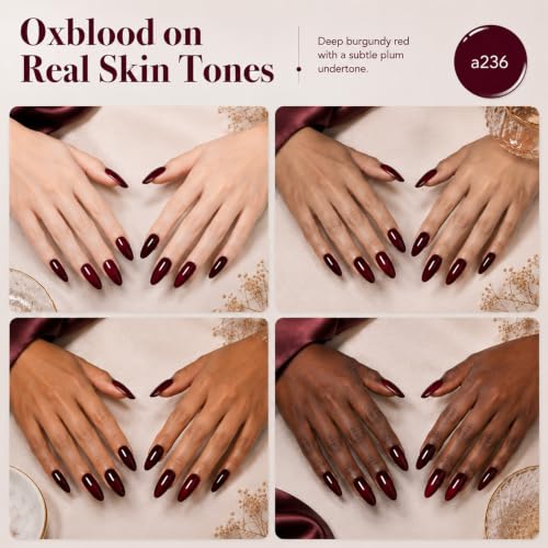 Beetles Burgundy Gel Nail Polish (C - Creme Red | Oxblood Red)