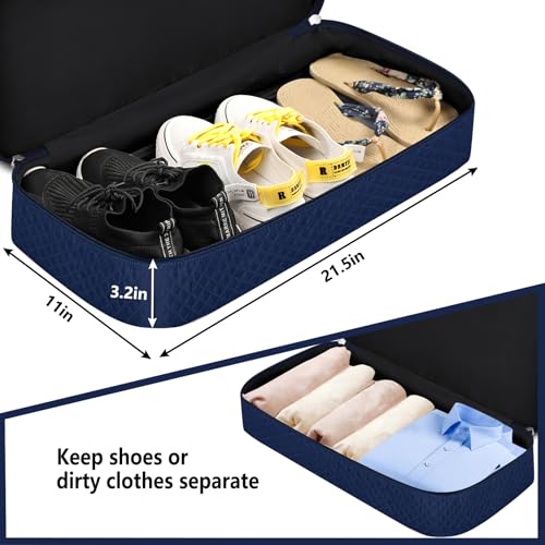 Weekender Bag for Women 21.5" Travel Duffel Large Carry On Bag 3PCS (Large / 9a-Blue)