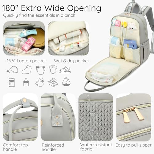 Diaper Bag Backpack (Grey)