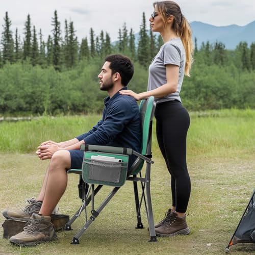 Oversized Camping Chair for Adults Heavy Duty (Large / Grey Light Blue)