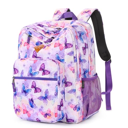 26L Backpack for College (Butterfly Purple / 16.5 Inch)