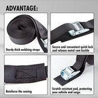 1" x 15 ft Cam Buckle Straps (4 PK / Black)