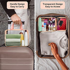 10 PCS Clear Travel Bags for Toiletries (Orange-Pink)
