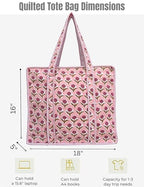 100% Cotton Quilted Tote Bag For Women (Blobfish Night Shadz Floral Print)