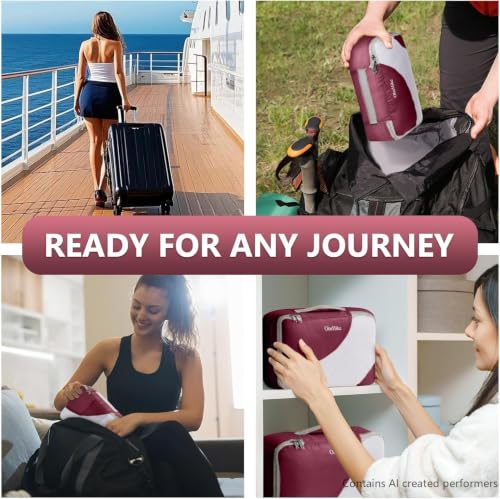 Packing Cubes for Travel (11 Burgundy)