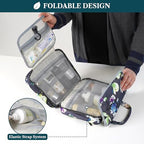 Hanging Toiletry Bag for Women (Floral Grey)