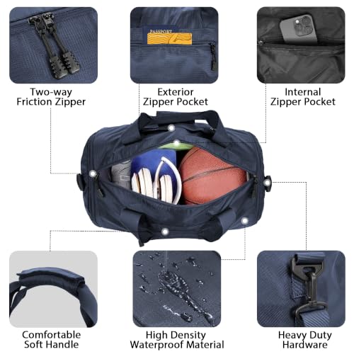 Gym Bags for Men & Expandable Canvas Duffle Bag (Blue 02 / Large-50L Duffle Bag)