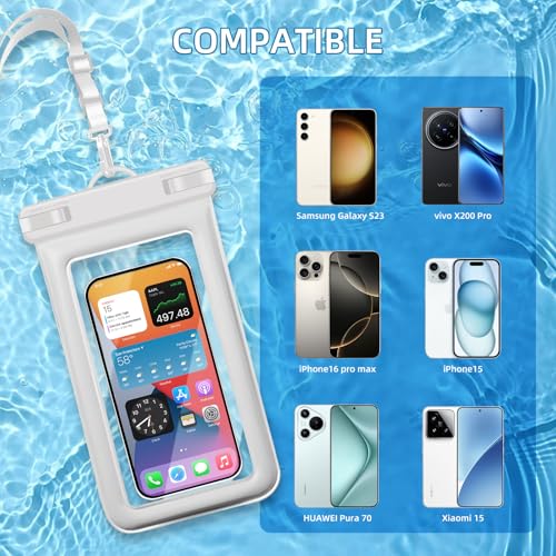 IPX8 Floating Waterproof Phone Pouch 2 (black+white)