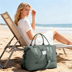 Travel Duffle Bag Expandable Overnight Foldable Carry On Bags for Women (A57-Green / XX-large)