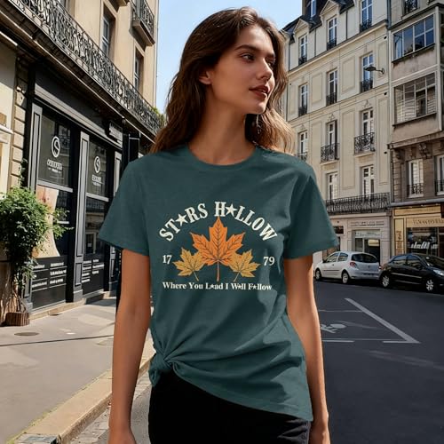 Fall Leaf Shirts 1779 Autumn Festival Short Sleeve Tee Tops (XX-Large / Darkgreen2)