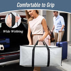 12 Pack Extra Heavy Duty Large Moving Bags with Strong Zipper (White / 12 Pack)