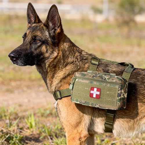 Tactical Molle Admin Pouch Utility Laser Cut EDC Tool Pouch Bag Horizontal Modular Pouches Include US Flag Patch and Keychain (Digital)
