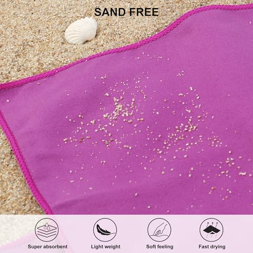 Microfiber Towel Quick Dry Camping & Travel & Gym Towel. Compact (Purple / 24.00" x 12.00")