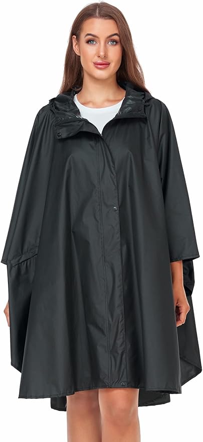 SaphiRose Unisex Rain Poncho Hooded Waterproof Raincoat - Image 7
