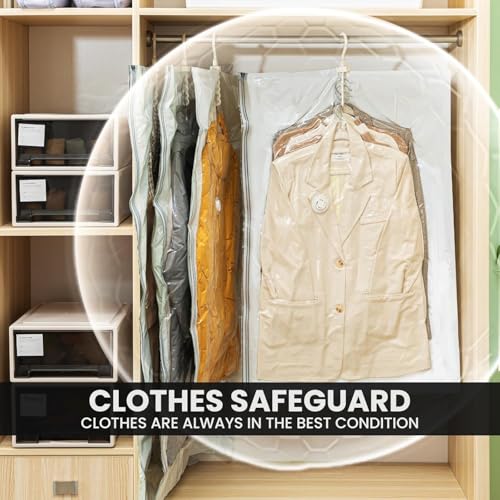 Hanging Vacuum Storage Bags (Clear / 4 Combo)